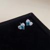 Pendientes de botón de circonita con flores frescas y dulces para mujer, sencillos y pequeños pendientes con lazo de corazón, ligeros y lujosos, joyería para las orejas de alta calidad.
