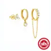 Brincos Clássicos em Prata de Lei S925 brincos elegantes de alta qualidade conjunto personalidade Europeia e Americana moderno INS Brincos versáteis
