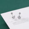 Jufeng Aretes de Mariposa de Plata Esterlina S925 con Tornillo Nuevo Estilo Aretes Versátiles Accesorios de Moda Simples con Personalidad para la Oreja Y346