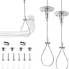 Letrero Colgante de Alambre de Acero Transfronterizo Balcón de Baño Cuerda Colgante de Varilla Telescópica Hebilla de Cierre Accesorios Colgantes Cuerda Colgante Invisible Cuerda Colgante