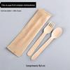 Faca descartável e colher de garfo louça de madeira Kraft papel bolo faca takeaway fruta salada garfo sobremesa colher de sorvete