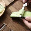 Pelador de Acero Inoxidable, Cuchillo Pelador de Frutas, Pelador Multifuncional, Raspador de Frutas y Verduras, Pelador de Cepillo de Dientes, Gadget de Cocina