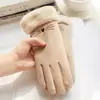 Guantes Invierno Mujer Lindos Gamuza Mujer Forro Polar Engrosados Pantalla Táctil Lana Invierno Cálidos Montar a Caballo A Prueba de Frío Ciclismo