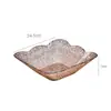 Tigela de Frutas Transparente de Luxo Leve com Textura de Diamante, Prato de Frutas de Plástico Doméstico, Prato para Frutas Secas e Lanches, Bandeja de Armazenamento Diário