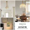 Luminária Pendente de Mesa Estilo Francês de Luxo Leve para o Quarto Principal, Cordão Pendente Romântico, Lâmpada de Cristal Vintage, Sensação de Alto Padrão, Parede de Fundo Aconchegante e Romântica
