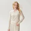 100% cachemira pura, nueva colección otoño 2026, estilo suave y minimalista, suéter de cachemira tejido para mujer con cuello en V y tacto lujoso