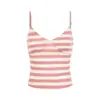 Camisola Listrada Preta Unbdns para Mulheres, Design de Verão, Corte Justo, Costas Nuas Estilo Americano Elegante, Adequada para Usar em Camadas ou Sozinha