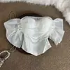 Top Strapless Patchwork de Malha Pérola para Indústria Pesada Feminino High-End Modelador Valorizador Ombro Único Bustier