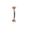 Piercing de sobrancelha em aço inoxidável com zircônia cúbica redonda, haste curva e design popular entre europeus e americanos. Ideal para piercing de sobrancelha, lábio e unha.