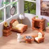 Modelos de móveis em miniatura estilo europeu para exposições de diorama, decorações DIY para casas de boneca e pequenos enfeites feitos à mão