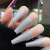 Novo cross-border hot-selling esmalte vestível artesanal cor pura lantejoulas falsas patch de unhas por atacado