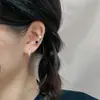 Pinzas para Oreja Retorcidas Sin Perforación Zirconia Negra Amanecer de Primavera, Estilo Dulce y Fresco Único, Aros Pequeños Dobles con Incrustaciones de Diamantes