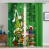 Cortinas de Grinch Navideño Decoración Festiva Cortinas Romanas Cortas Sin Taladro Cortinas Impresas Digitalmente