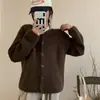 Cardigan de Tricô Estilo Coreano Estilo Suave para Mulheres, Peça Externa Solta Outono e Inverno Novo Estilo Preguiçoso Gola Redonda Suéter Macio tipo Cera para Mulheres