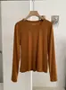KEKEZOON Nuevo Otoño Manga Larga Ajustado Versátil Cuello Redondo Color Sólido Camiseta de Manga Larga Top para Mujer 8714
