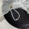 Collar de Perlas Color Lujo Ligero Nicho para Mujer 2024 Nuevo Cadena para Clavícula con Perlas Cadena para el Cuello de Piedra Natural Dopamina