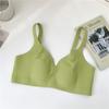 Ropa interior sin costuras para mujer, fina, fruncida, con pecho grande que muestra el pecho pequeño, refuerzo superior, antiflacidez, sujetador especial sin aro para mujer con pecho pequeño.