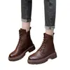 Nueva colección otoño e invierno 2026: Botas Martin retro casuales para mujer de media pantorrilla con suelas gruesas, forro de felpa y aislamiento cálido