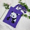 Bolsa de Tricô Ins Desenho Panda Feminina Moda para Carregar na Mão Grande Capacidade Bolsa de Ombro Bolsa Transversal Bolsa