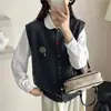 2025 Ropa Nueva de Otoño Estilo Coreano Reductora de Edad Chaleco de Punto Botones Colorido Chaleco de Capas Chaleco sin Mangas para Mujer Chaleco