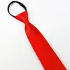 Gravata Masculina 8cm Poliéster Zíper Cetim Cor Lisa Uma Cor Fácil de Puxar Gravata Preguiçosa Feminina Roupa Formal de Negócios Profissional