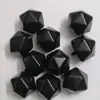Dado de 20 Caras Liso Tamiz Negro Icosaedro Regular Dado Liso en Blanco Material para Grabado Impresión Escritura
