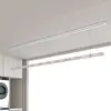 Secador de Roupas Elétrico Invisível com Motor Inteligente Ultra-Fino de Baixo Ruído Embutido, Secador de Roupas para Varanda com Iluminação LED Ajustável