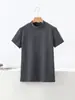 Nova coleção outono/inverno 2026: camiseta masculina versátil casual de manga curta, peça básica de novo estilo, top de gola média para homens