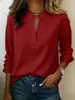 Tienda independiente europea y americana transfronteriza colección primavera 2026: Camisa de manga larga, cuello en V, color sólido, minimalista, elástica en cuatro direcciones
