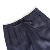 Pantalones casuales simples de color azul marino liso 100% cáñamo para mujer, nueva colección de otoño, pantalones rectos de alta densidad para mujer, verano FSY50603