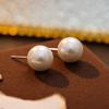Pendientes de perlas nuevos de plata S999 para mujer, sencillos y de alta gama, con cuentas elegantes de celebridades de Internet, joyería para las orejas que combina con todo.