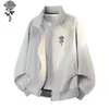 Jaqueta Esportiva Casual Masculina Tendência com Gola Baseball 2026 Nova Primavera/Outono Gola Alta Jaqueta de Voo para Exterior