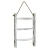 Estante de Almacenamiento Viejo de Madera Estante para Toallas Bufandas de Baño Colgante Trapezoidal con Cuerda de Cáñamo Montado en Pared Estante Decorativo