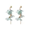 Aretes de Borlas de Flor de Tela Morado Taro Atmosféricos Clavos de Oreja de Lujo Ligero Estilo Dulce de Vacaciones para Mujer