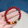 Arena de Cristal de Cinabrio Mezclada con Pulseras de Fortuna Quíntuple, Pulseras Simples, Exquisitas y Versátiles para Hombres y Mujeres