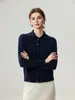 Cárdigan de Cachemira de Alta Gama para Mujer 2026 Otoño/Invierno Nuevo Lanzamiento Diseño de Nicho Casual Adelgazante Suéter Abrigo de Cuello Alto