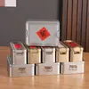Caja de Almacenamiento con Hebilla Deslizante de Hierro, Engrosada, Sellada, a Prueba de Humedad, Caja para Galletas y Té, Caja Vacía de Empaque Metálico para Dulces, Caja para Pasteles