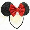 Diadema de Mickey Mouse Nueva al por mayor Lazo de Lentejuelas Tela de Punto Diadema de Minnie Orejas Redondas Lindas Accesorios para el Cabello