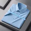 Camisa de Manga Curta Estilo Novo para Homens, Listrada Casual, Sem Amassar, Antirrugas, Social, Luxo Leve, Respirável, Camisa Masculina de Manga Meia-Manga Xadrez
