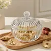 Frasco de vidrio transparente estilo Ins con tapa, frasco para guardar dulces y snacks, decoración para sala de estar del hogar