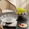 Design PatenteadoNova Tigela de Frutas Pétala de Lótus Criativa, Luxo Leve, Resistente a Estilhaços, Adequada para Uso Doméstico, Lanches de Festa e Prato de Sobremesa