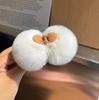 Presilhas de Cabelo de Garra Fofas com Pom-Pom de Pele Sintética para Mulheres, Presilhas de Garra para a Parte de Trás da Cabeça, Acessórios de Cabelo de Pele para Outono e Inverno