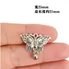 Colgante de Aleación de Plata Antigua Estilo Retro Colgante de Flor de Loto Mariposa Pulsera de Cristal DIY Anillo para Correr Accesorios de Borla Venta al por Mayor