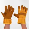 Guantes de Piel de Vaca de Dos Capas, Aislantes al Calor, Anti-quemaduras, Anti-abrasión, Anti-perforación, Protección Laboral para Soldador, Resistentes a Altas Temperaturas, Especial Anti-quemaduras para Soldadura