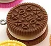 Colgante de Comida de Galleta de Chocolate Oreo Simulada, Pendientes de Postre de Resina para Jugar, Accesorios para Llavero