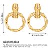 Latón Chapado en Oro Real Cruz Europea y Americana de Venta Caliente Estilo Minimalista de Personalidad Círculo de Nudo de Bambú Temperamento Retro Pendientes para Mujer