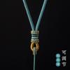 Cordón colgante tejido a mano con piedra de jade dorada y colgante de Buda, cuerda de jade, cuerda roja, collar, cuerda para el cuello para hombres y mujeres.