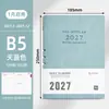 Agenda 2027 A5/A6/B5 Planificador Diario Cubierta de Cuero Amigable con la Piel Cuaderno Manual de Eficiencia para la Gestión del Tiempo
