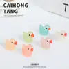 Pato Pequeño Luminoso de Dibujos Animados Tridimensional Lindo Cambia de Color Accesorios de Resina DIY Piezas Pequeñas Accesorios para el Cabello Llavero Funda de Teléfono
