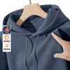 Moletom com Capuz de Veludo Plus Size Outono Inverno Masculino Estilo Coreano Solto Casual Tendência Versátil Cor Sólida Simples